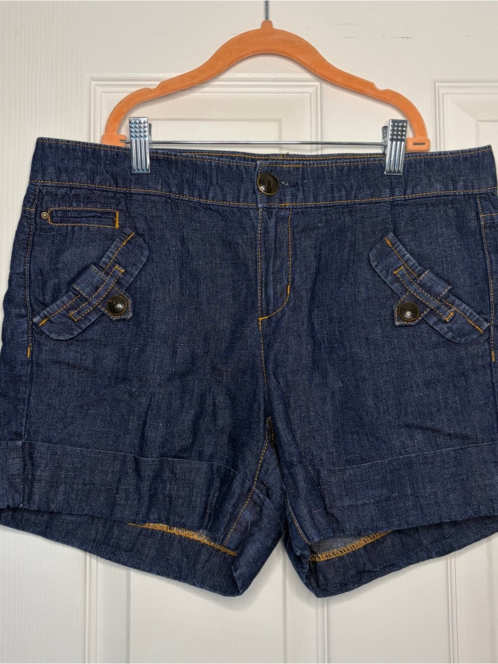 Tommy Hilfiger Dark Blue Denim Cargo Shorts - Women